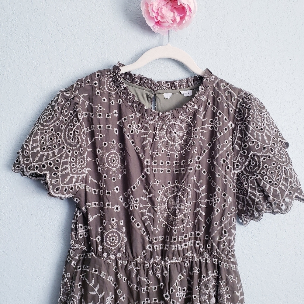 Baltic Born Olive Green Printed Midi Dress - Picture 3 of 5